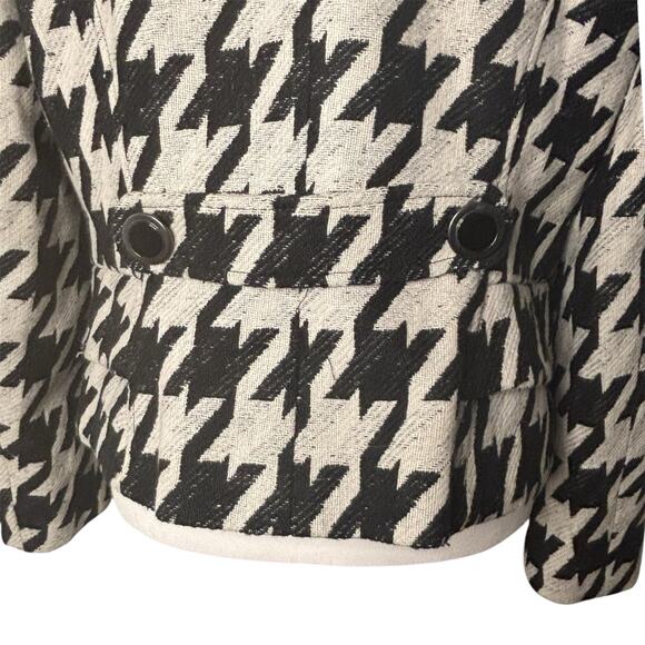 Kasper Houndstooth Blazer Womens Size 12 Black White Textured Career Jacket NWT - Picture 8 of 10